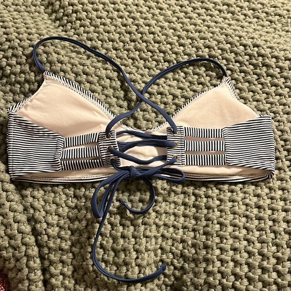 Xhilaration.. navy blue and white striped bathing suit bottom. - Picture 2 of 2